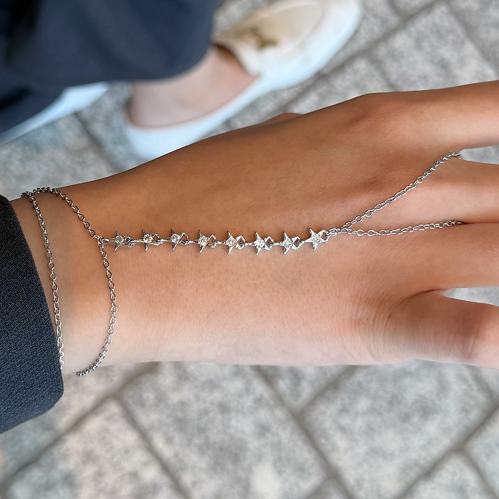 stars handchain - silver