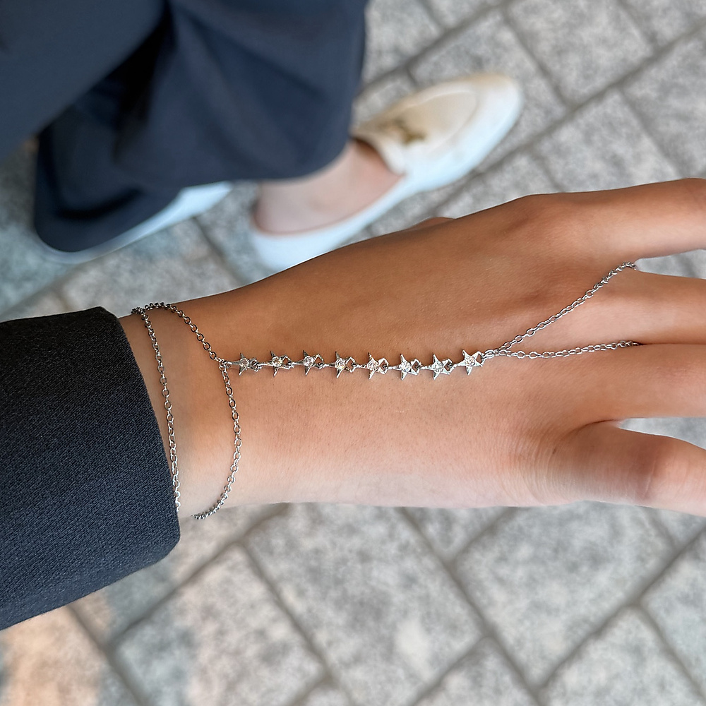 stars handchain - silver