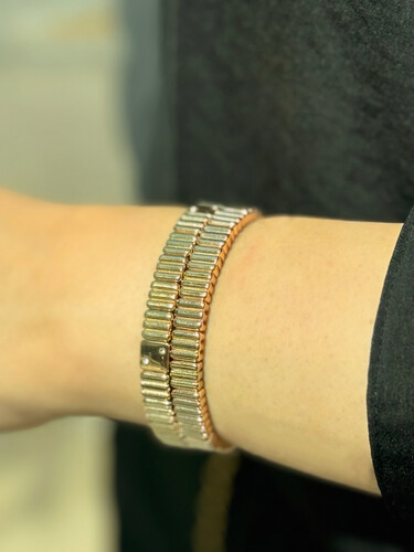 Zinc - plated square bracelet / 1-piece