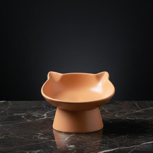 وعاء سيراميك بطول 15 سم بشكل قطة