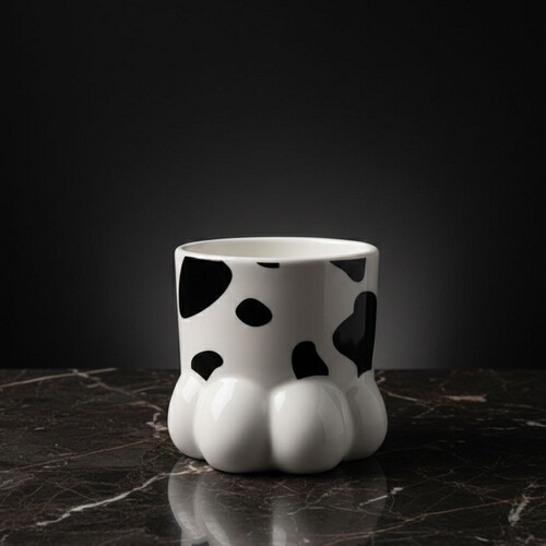 وعاء سيراميك طويل بشكل مخلب قط