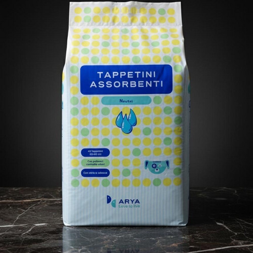 فوط تدريب الجراء آريا مقاس 60×60 سم – عبوة 40 قطعة