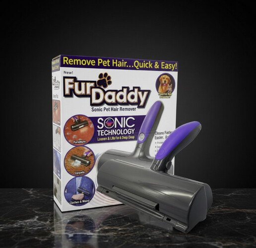 ملصق إزالة شعر الحيوانات الأليفة من FurDaddy – بكرة مزودة بضوء