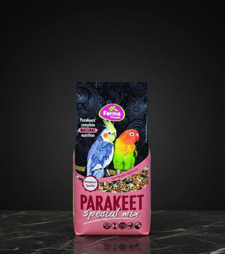 خليط تغذية كامل وطبيعي للببغاوات الصغيرة (الباراكيت)