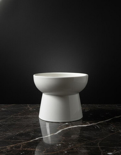 وعاء سيراميك بطول 12 سم ابيض لامع