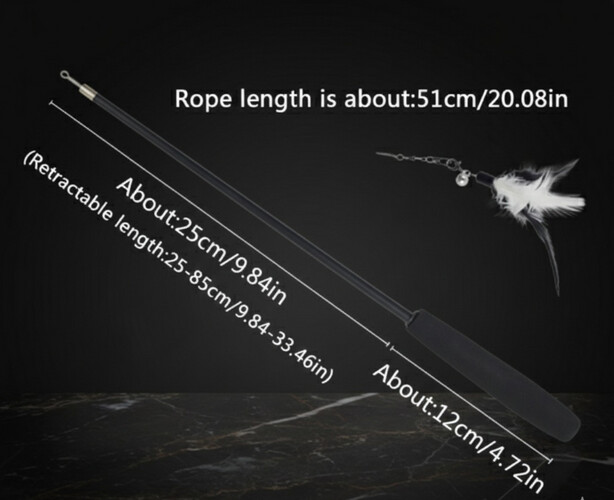 عصا لعب تلسكوبية للقطط مع ريشة