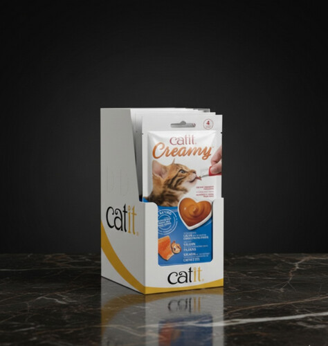 Catit Creamy Lickable Salmon &  Prawns Treats 1pack 4pc