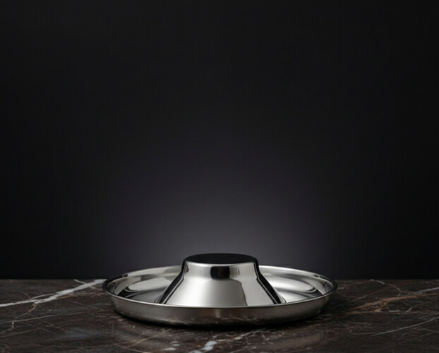 طبق طعام للقطط من الستانلس ستيل