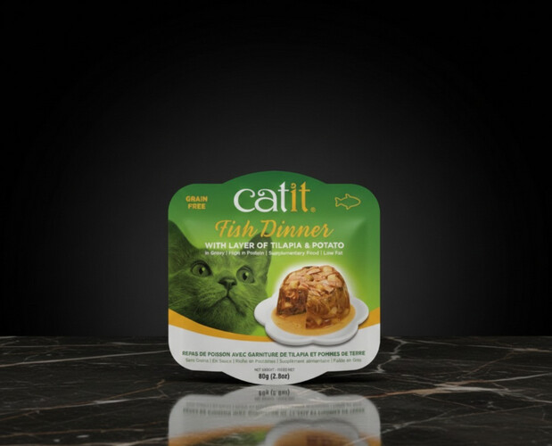 عشاء كاتت بالسمك، تيلابيا وبطاطا – 80 غرام (علبة 6 قطع)