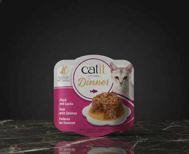 عشاء كاتيت بالسمك السالمون والفاصوليا الخضراء – 75 غرام، 6 علب/علبة