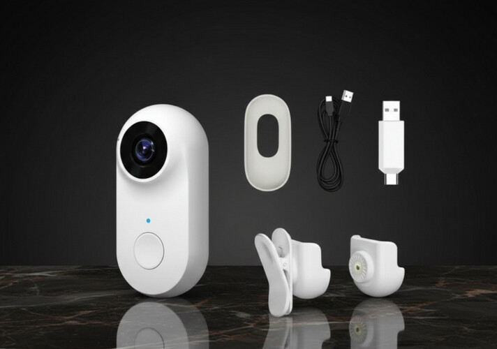 كاميرا للحيوانات الأليفة - ابيض