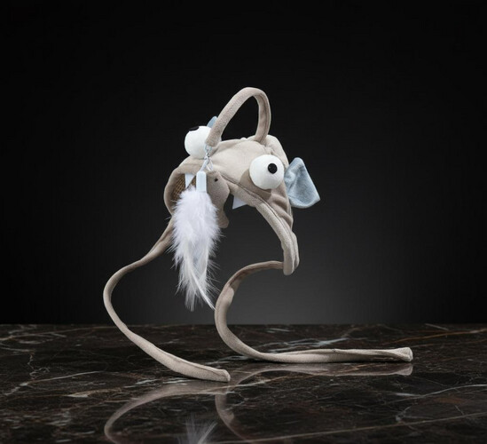 قبعة لعب تفاعلية للقطط مع ريشة