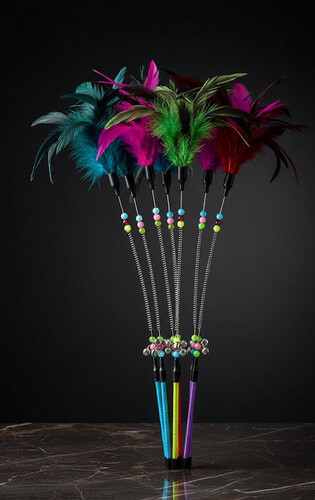 لعبة الريشية مع الجرس للقطط