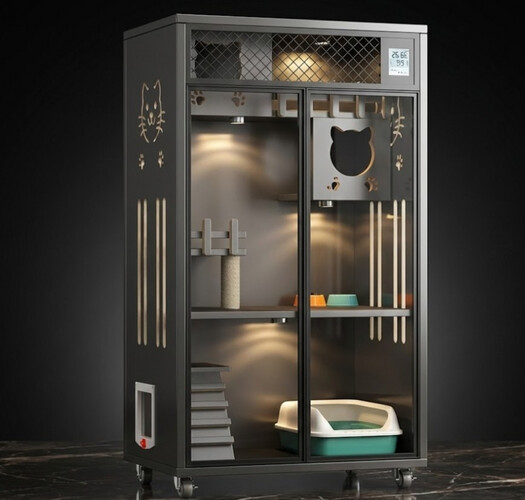 مسكن حديث للحيوانات الأليفة باللون الرمادي الفاخر