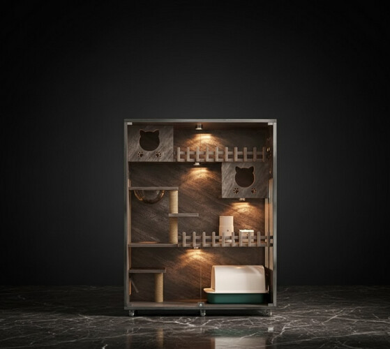 منزل فاخر باللون الرخامي - البني الفاتح والاسود