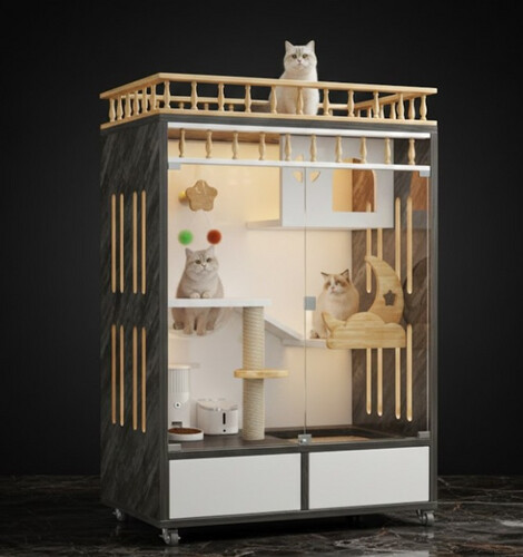 منزل قطط فاخر باللون الرخامي الفاخر