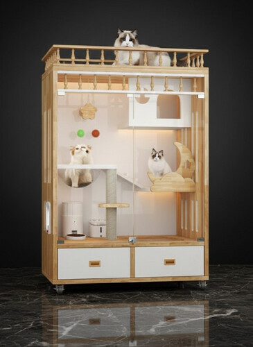 بيت قطط خشبي