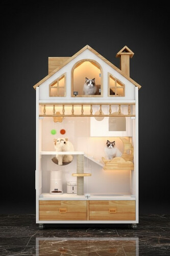 منزل قطط فاخر خشبي
