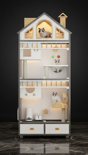 منزل قطط باللون الرخامي