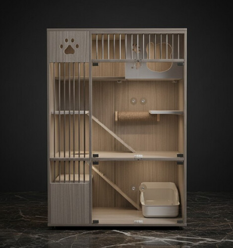 بيت خشبي للقطط مضاد للماء