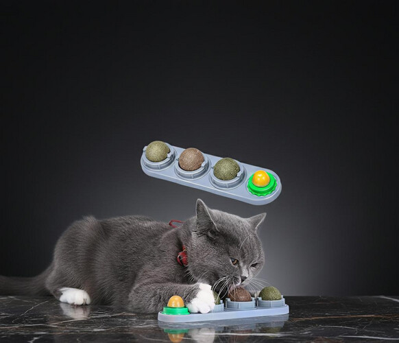 Interactive Multi-Ball Catnip Toy for Cats