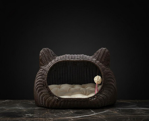 كوخ مريح للحيوانات صناعة يدوية مع الوسادة