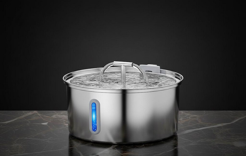 موزع مياه نافورة من الستانلس ستيل مع رأس شحن