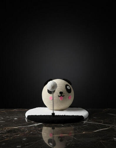 Panda Design Cat Scratching & Play Board with Rope Ball