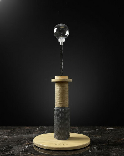 Cat Scratching Post with Grooming Brush & Interactive Toy