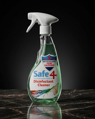 مطهّر Safe4 الجاهز للاستخدام – تخفيف 1:10 برائحة التفاح، تركيبة مطوّرة (500 مل)