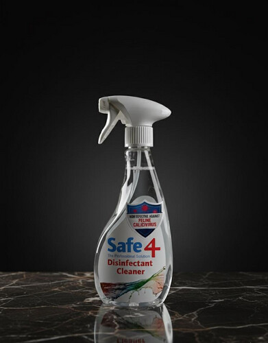 مطهّر Safe4 الجاهز للاستخدام – تخفيف 1:10 بدون رائحة، تركيبة مطوّرة (500 مل)