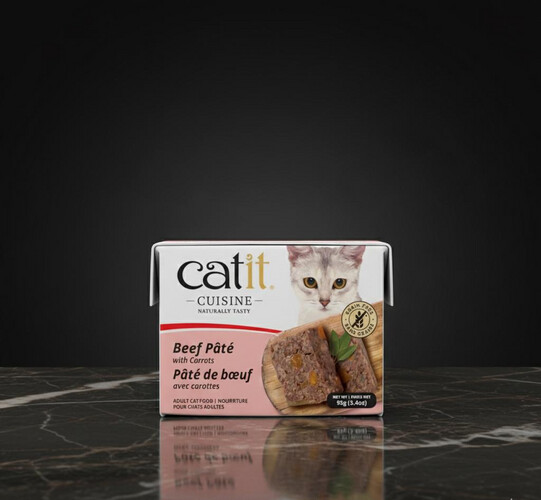 باتيه اللحم البقري مع الجزر للقطط من Catit – طعام رطب متكامل (95 جم × 12)