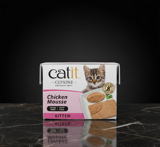 طعام موس الدجاج للقطط الصغيرة من Catit – طعام رطب (90 جم × 12)