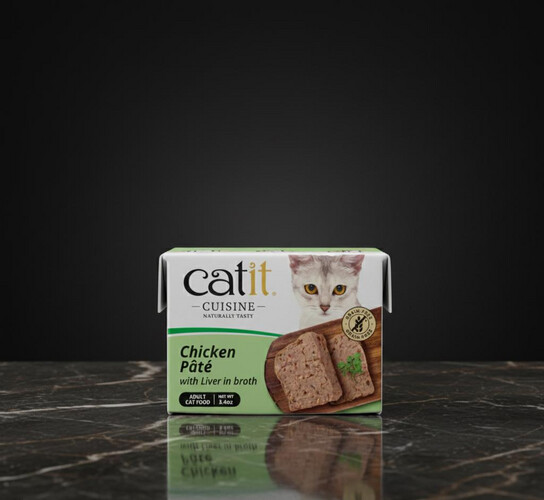 باتيه الدجاج بالكبد من Catit – طعام رطب للقطط (95 جم × 12)