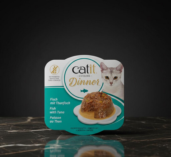 عشاء السمك للقطط من Catit – تونة وجزر، 75 جم (علبة 6 أكياس)