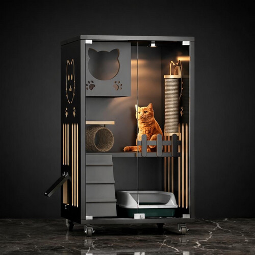 فيلا قطط فاخرة بتصميم عصري مدمج