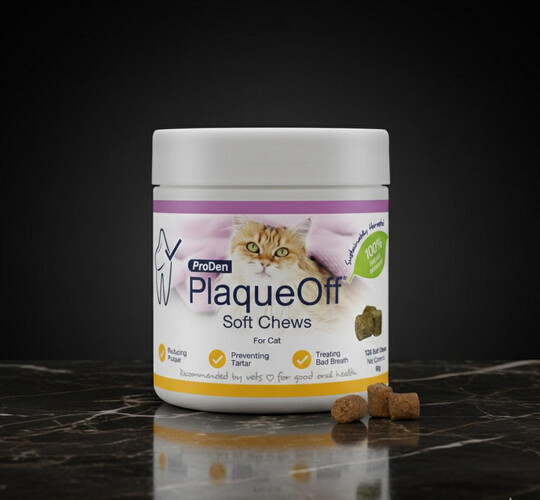 برو دين بلاك أوف – مكافآت طرية للعناية بأسنان القطط، 120 قطعة (90 غ)