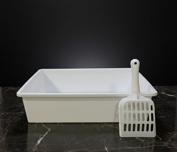 صندوق رمل للقطط مع مغرفة – حجم متوسط