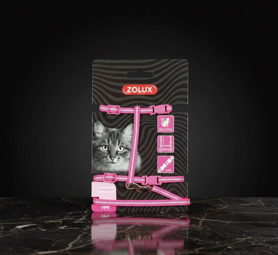 طقم حزام ومقود للقطط