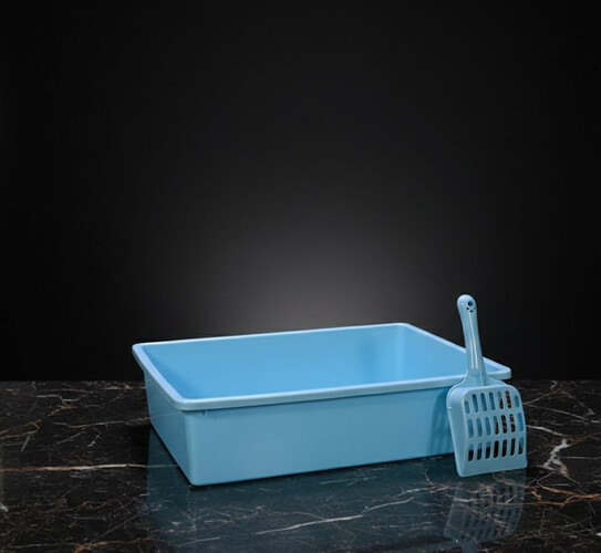 صندوق رمل للقطط مع مغرفة – حجم متوسط