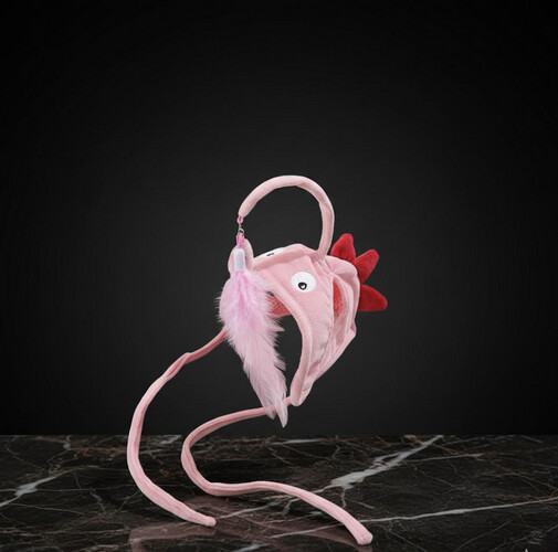 قبعة لعب تفاعلية للقطط مع ريشة