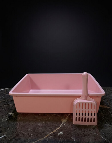 صندوق رمل للقطط مع مغرفة – حجم متوسط