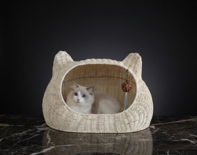 كوخ مريح للحيوانات صناعة يدوية مع الوسادة