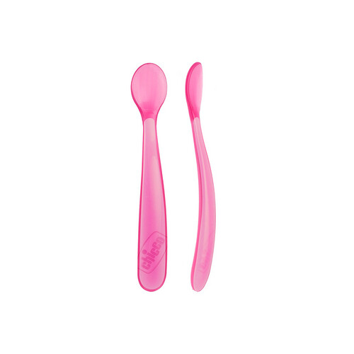 Soft Silicone Spoon 6M+ Pink Bi-Pack