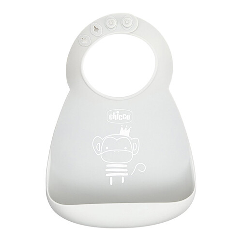 SILICONE BIB WITH CRUMBLE CATCHER GREY