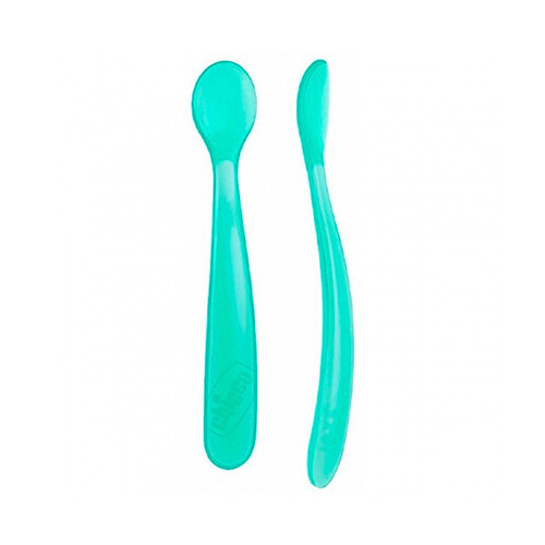 SOFT SILICON SPOON BI-PACK BOY 6M 2PCS LIGHT BLUE