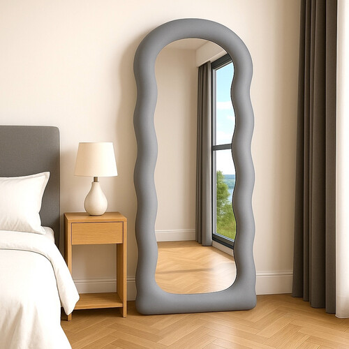 46399 - GRAY VELVET MIRROR