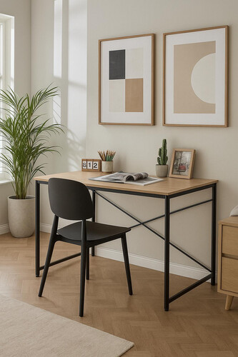 8015 - WOODEN DESK WITH CHAIR