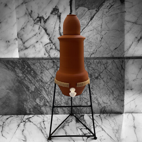 فخار عضوي 6 لتر مع كأس فخار