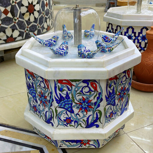 نافورة قيشاني رسم مقاس 40  سم